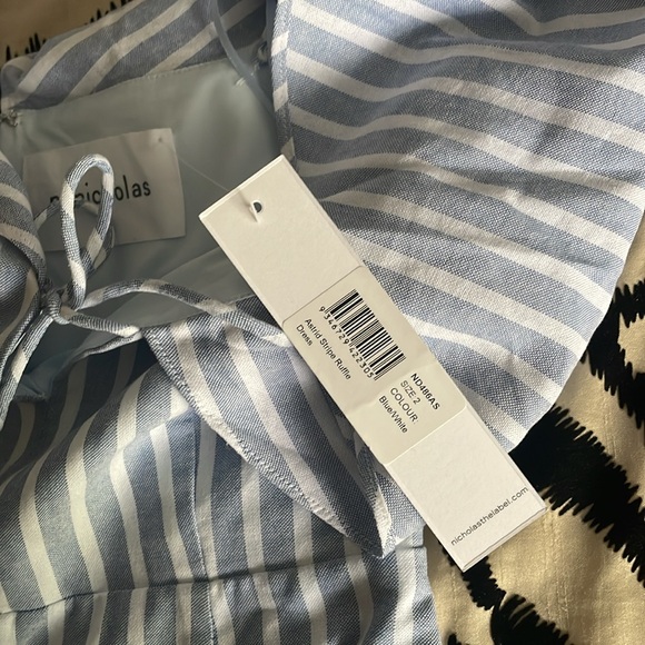 N/ nicholas Astrid stripe ruffle dress, size 2; new - Picture 7 of 7